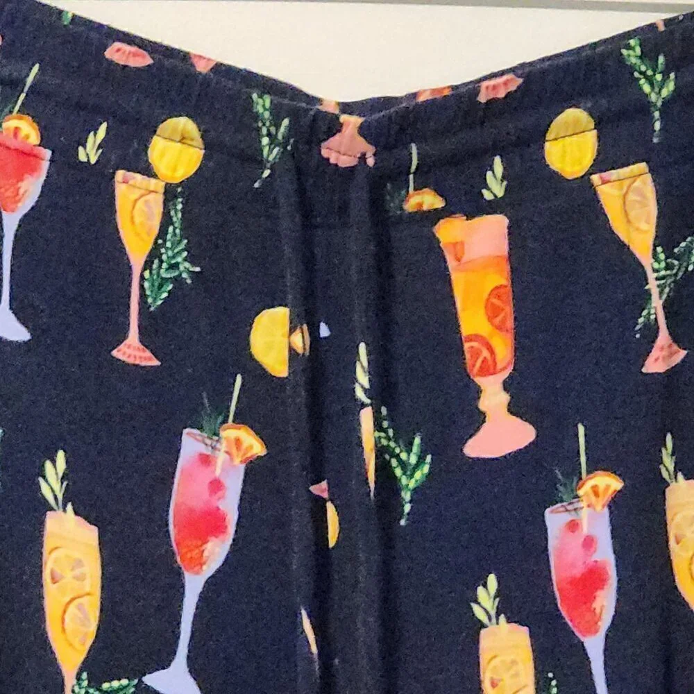 Soma lounge / pajama pants sz L cocktails print pockets